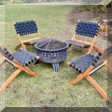 L02. Set of 4 outdoor webbed chairs by Balkene Home. 